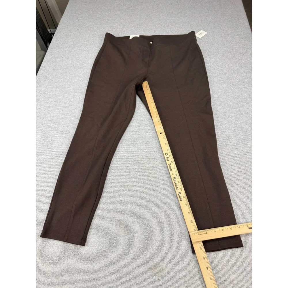 Style & Co Womens 18W Brown Ponte Leggings Mid Rise Comfort Waist Rich Truffle